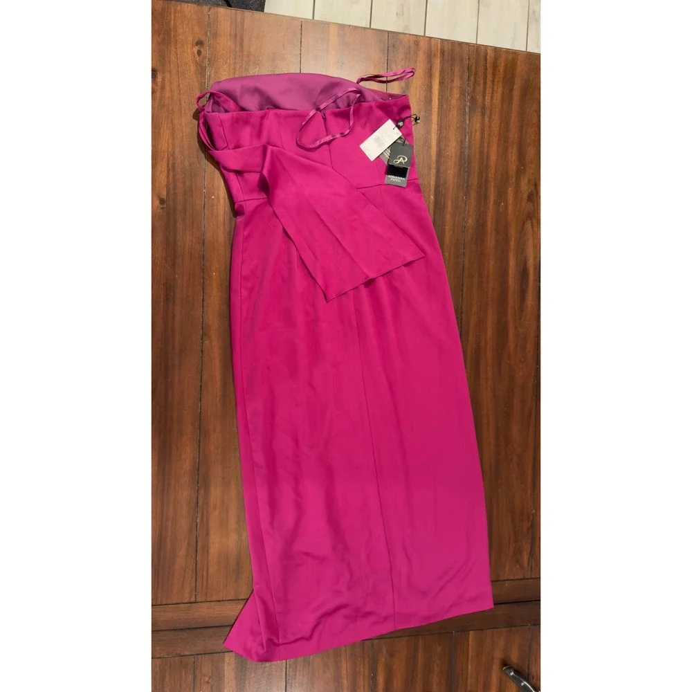 Adrianna Papell Women's Satin Crepe Dress Evening Gown Wild Magenta SZ 6 NEW NWT